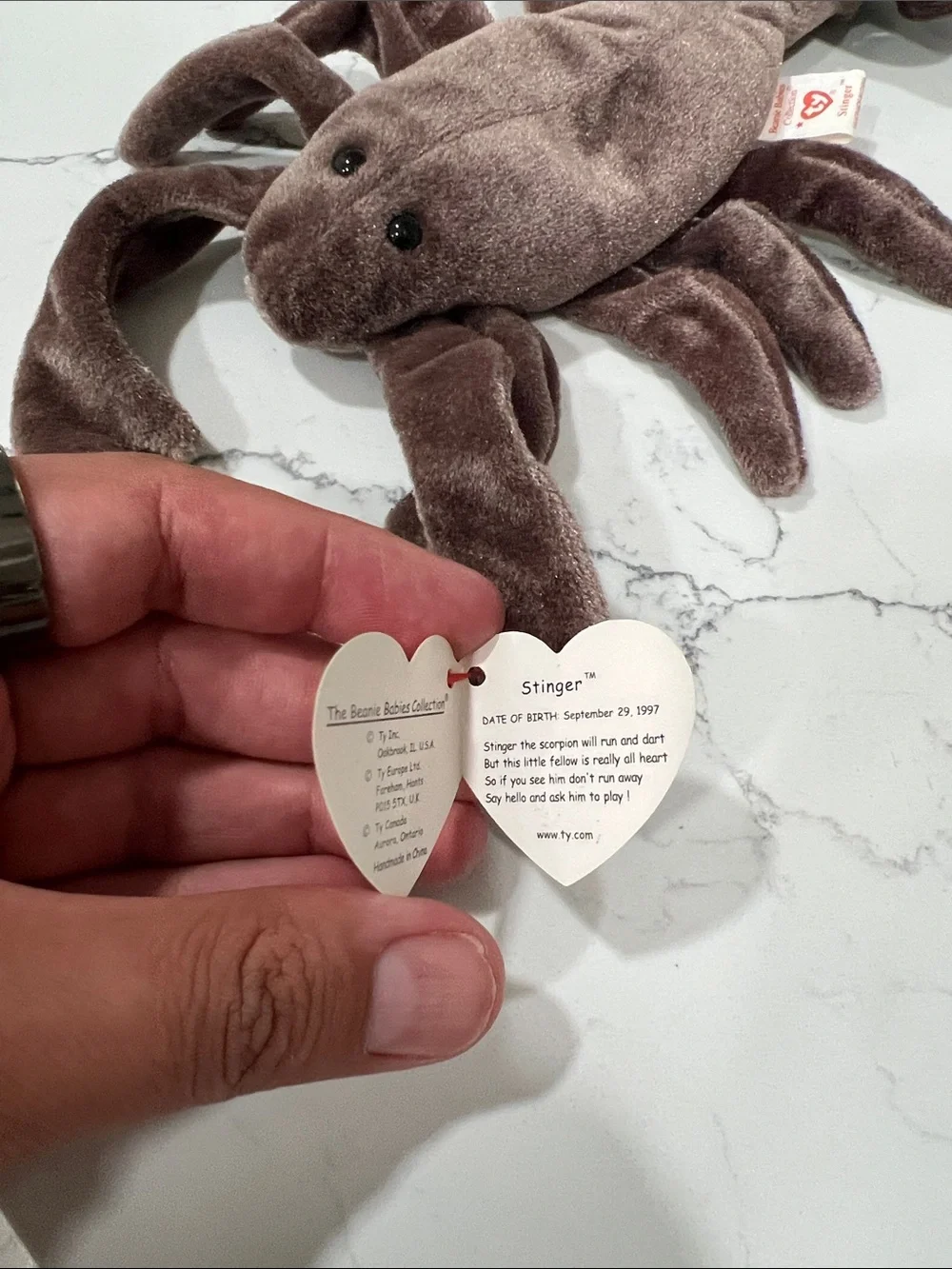 Ty Brown Stinger Scorpion Beanie Plush